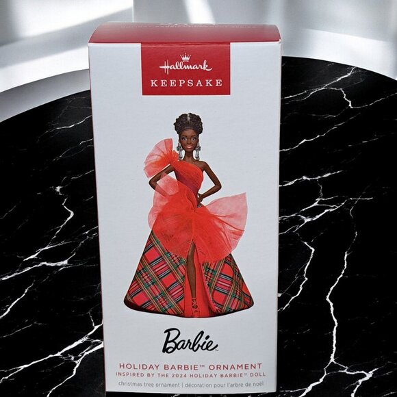 2024 Hallmark Ornament ~ Holiday Barbie 10th in Series African American … - Picture 1 of 7
